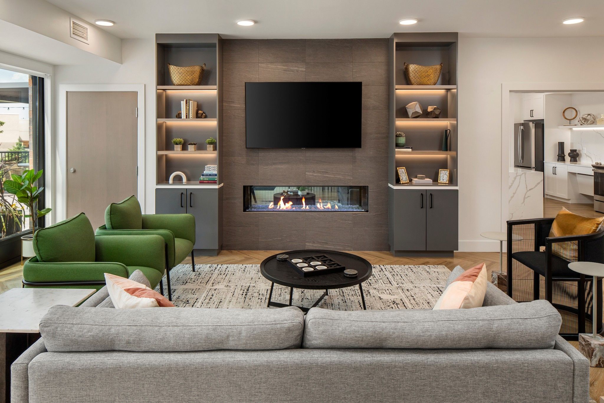 Aster Resident Lounge with Fireplace